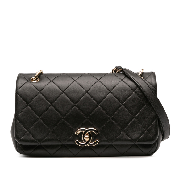 Pre-Loved Chanel Large Lambskin Twist Chain Enamel CC Flap - Picture 1 of 9